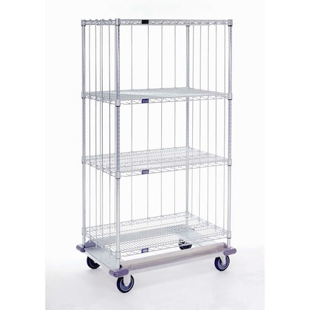 Nexel 52L Rods & Clips 3 Rods, 12 Clips For Solid Shelving Units, Chrome SR54C3